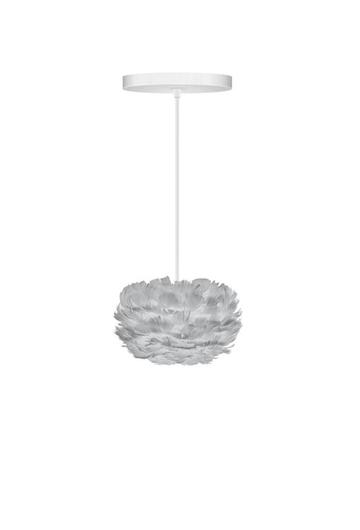 Eos Micro Hardwired Pendant in Grey with White Cord by UMAGE