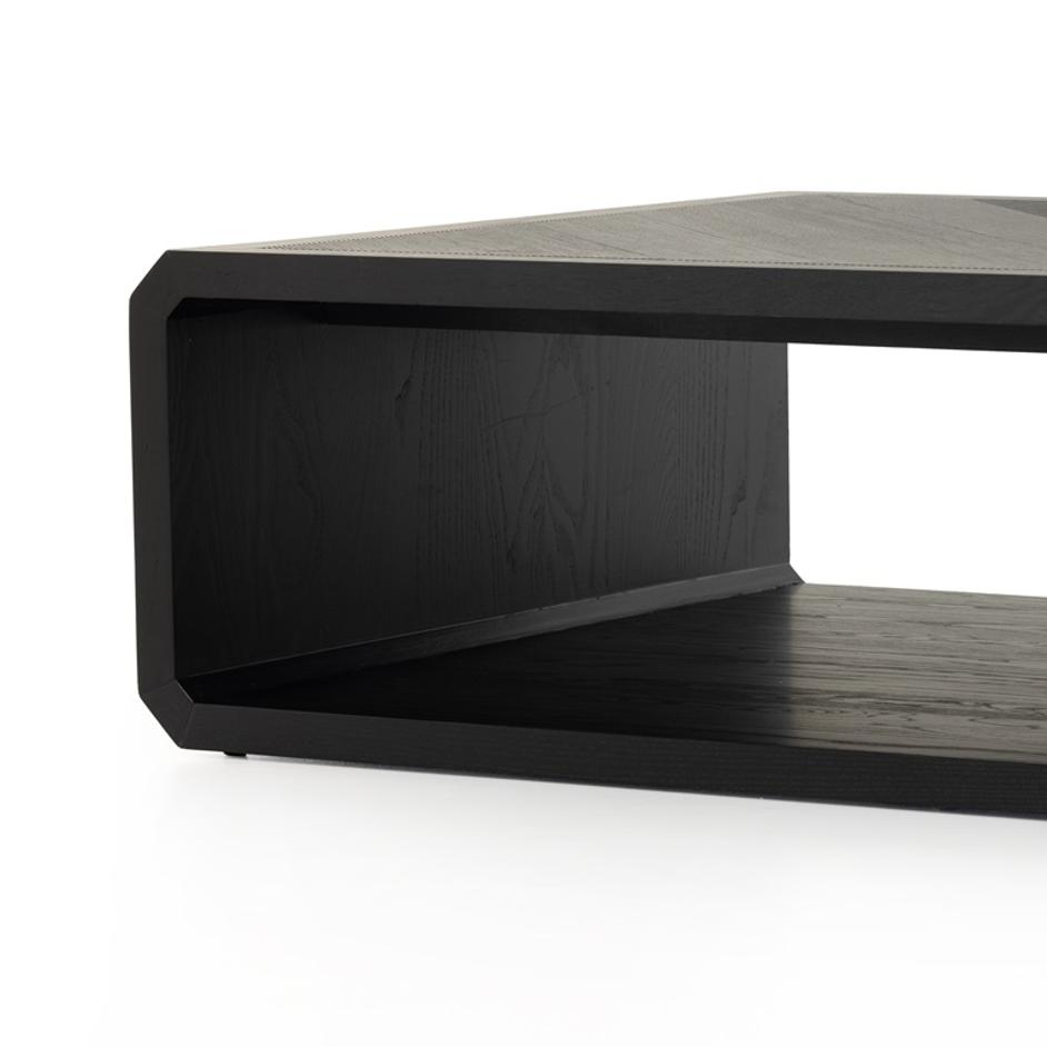 Caspian Coffee Table In Black Ash by FOUR HANDS