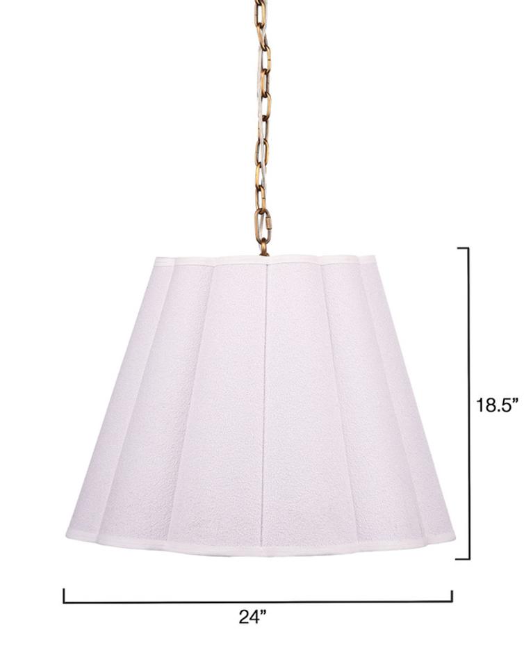 Scalloped 1-Light Pendant, Boucle Linen by Jamie Young