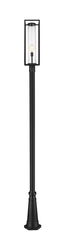 Dunbroch 1 Light Outdoor Post Mounted Fixture in Black Finish by Z-Lite