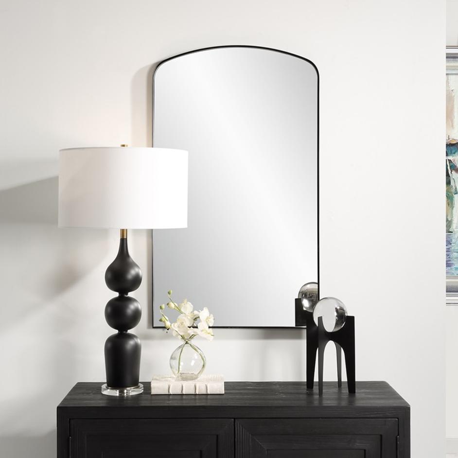 Tordera Black Arch Mirror by Uttermost