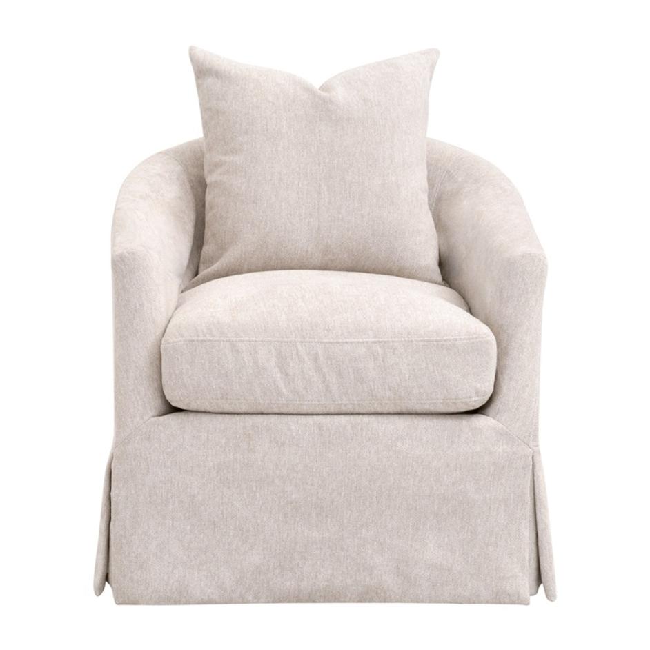 Faye Slipcover Swivel Club Chair by Essentials For Living