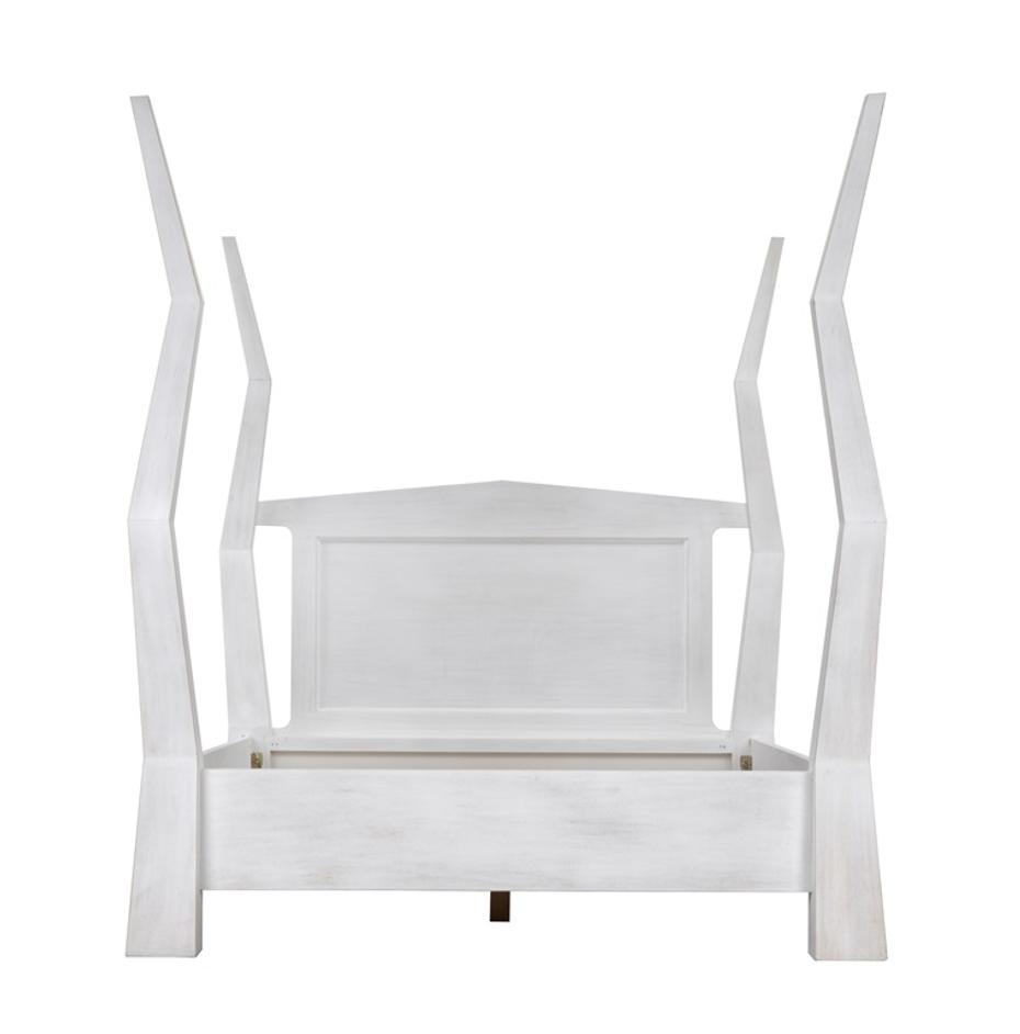 Patras Queen Bed in White Wash Mahogany by Noir Furniture