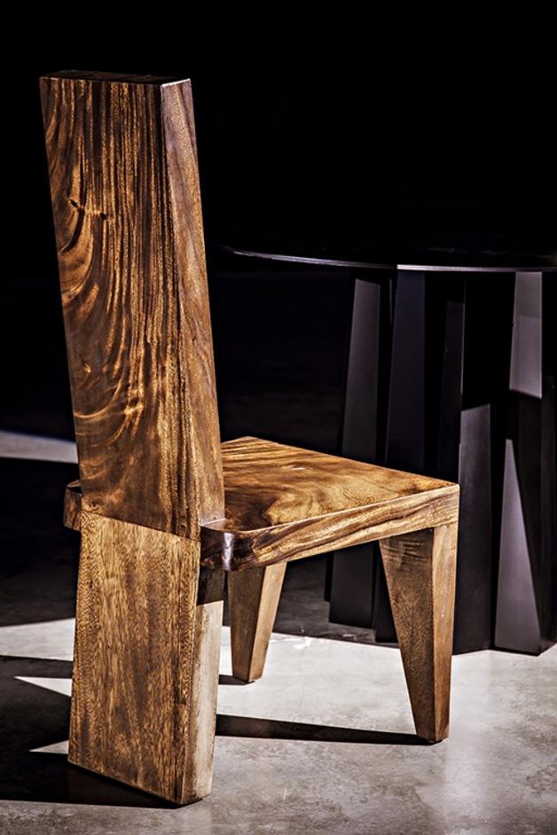 Column Dining Table, Black Steel by Noir Furniture