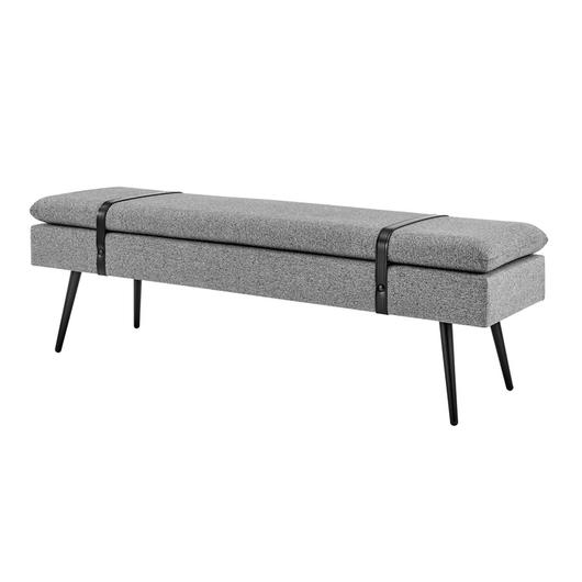 Zuney Fabric Bench In Princeton Gray by New Pacific Direct