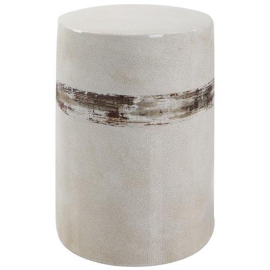 Comanche White Ceramic Garden Stool by Uttermost