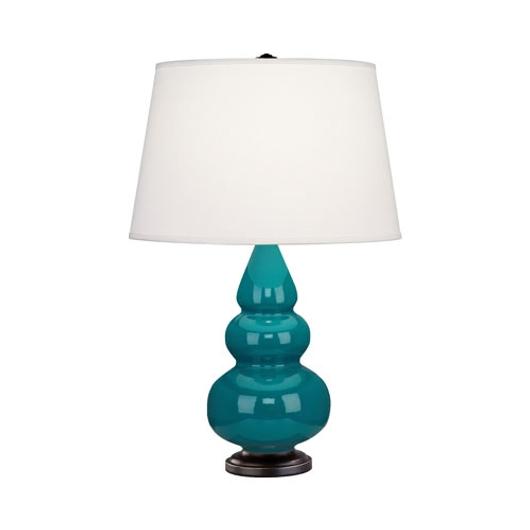 Peacock Small Triple Gourd Accent Lamp by Robert Abbey