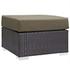 Minerva Outdoor Patio Fabric Square Ottoman In Espresso Mocha by Modway Furniture