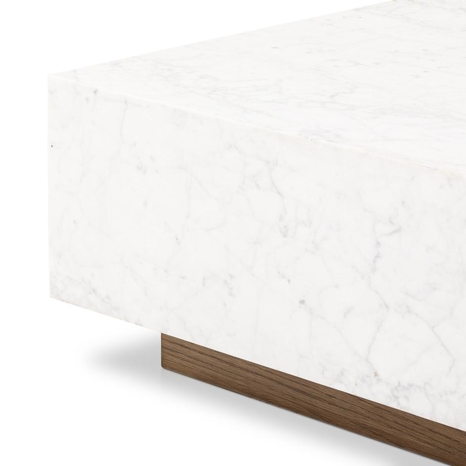 Masera Marble Coffee Table - White Carrara Marble by Four Hands