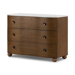 Tiago Marble Chest In Toasted Oak by FOUR HANDS