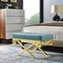 Bendel Velvet Performance Velvet Bench In Sea Blue by Modway Furniture