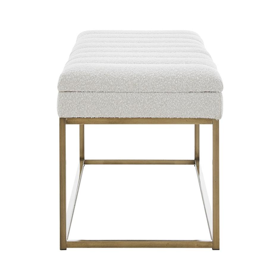 Darius Fabric Bench In Boucle Beige by New Pacific Direct