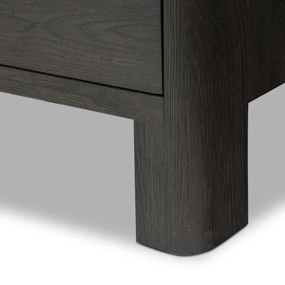 Noeline Media Console In Smoked Black Oak Veneer And Smoked Black Oak by Four Hands
