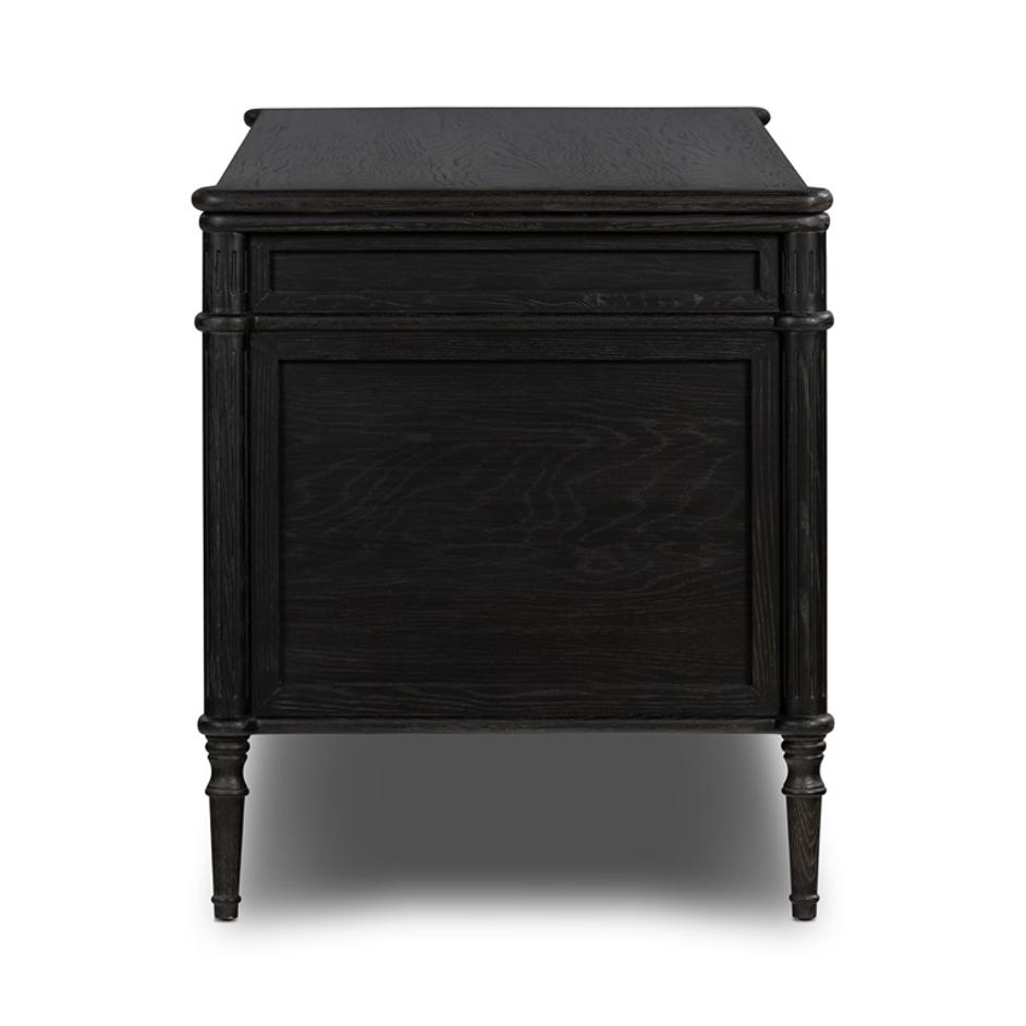 Toulouse Executive Desk In Distressed Black by FOUR HANDS