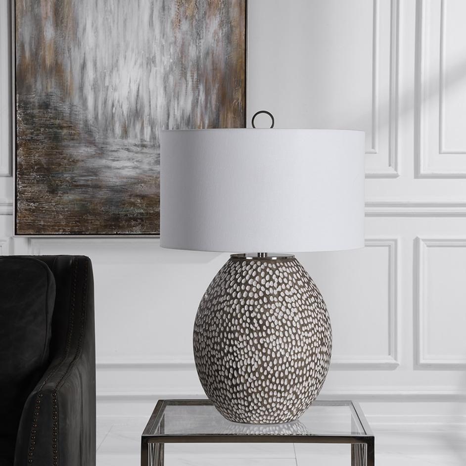 Cyprien Gray White Table Lamp by Uttermost