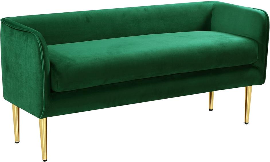Tim Bench In Green Velvet by Meridian Furniture