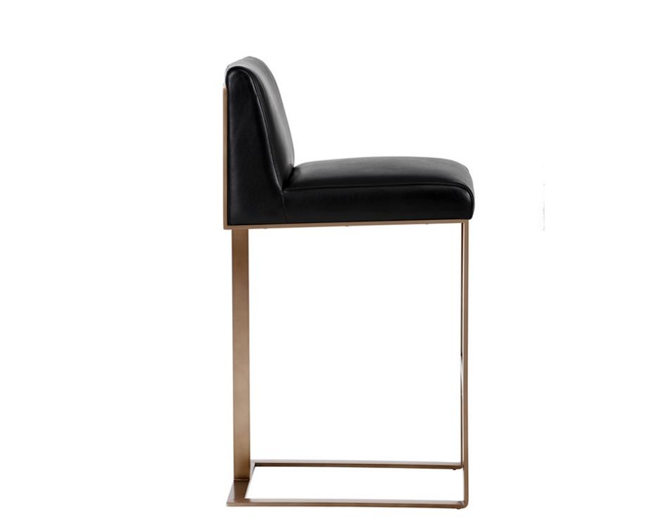 Dean Barstool - Antique Brass - Cantina Black by Sunpan