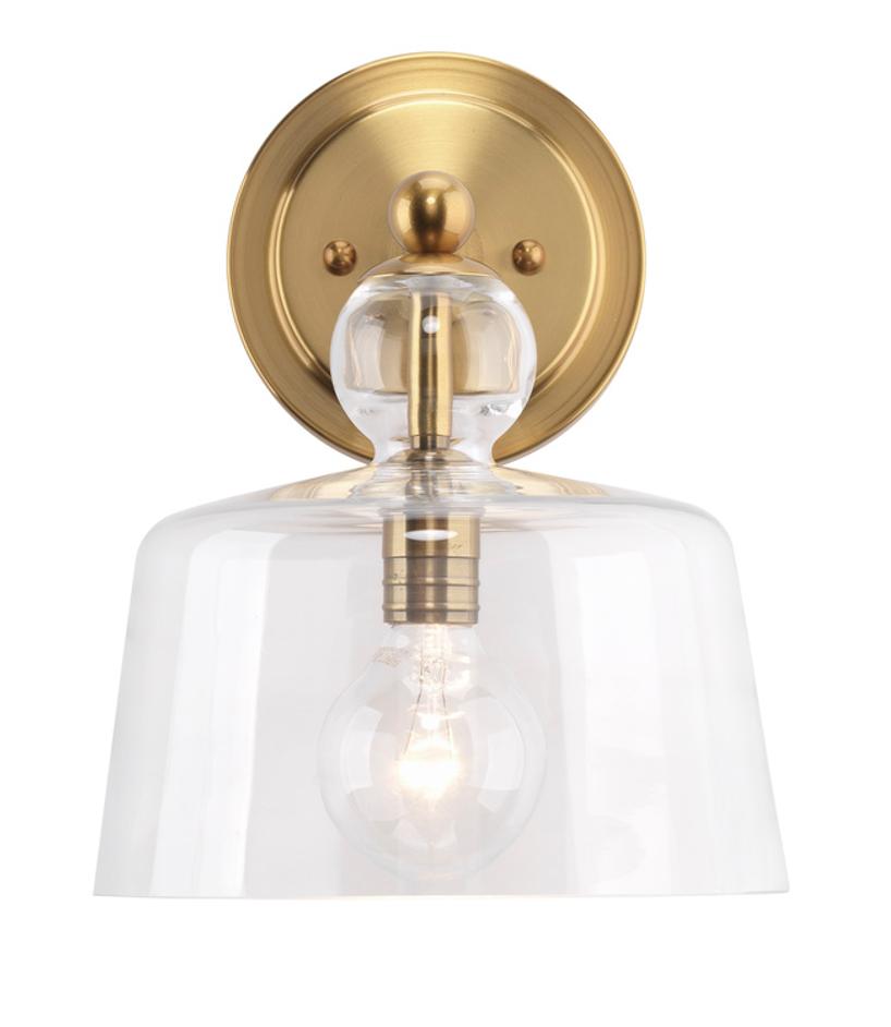 Hudson Glass Wall Sconce, Brass by Jamie Young
