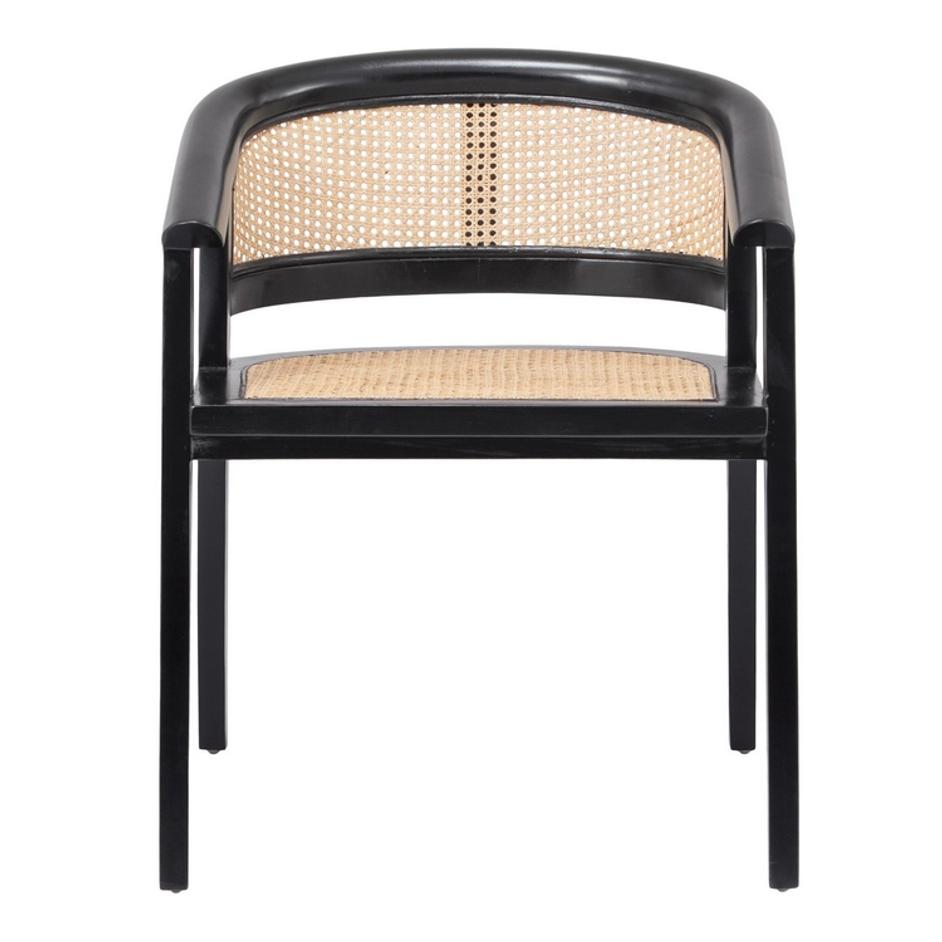 Seine Rattan Dining Arm Chair In Black/ Natural by New Pacific Direct