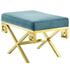 Bendel Velvet Performance Velvet Bench In Sea Blue by Modway Furniture