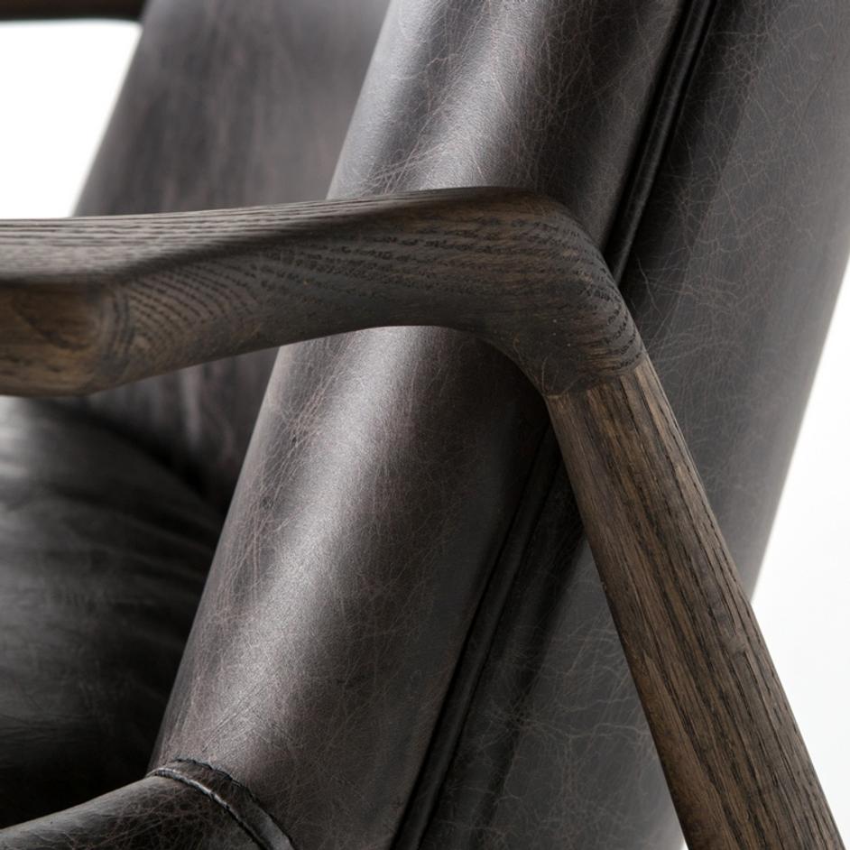 Braden Leather Chair-Durango Smoke by FOUR HANDS