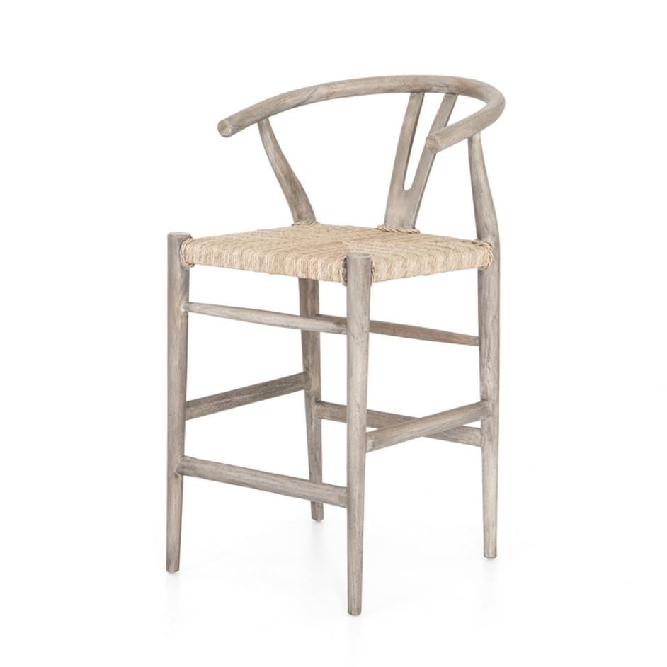 Muestra Bar Stool-Weathered Grey by FOUR HANDS