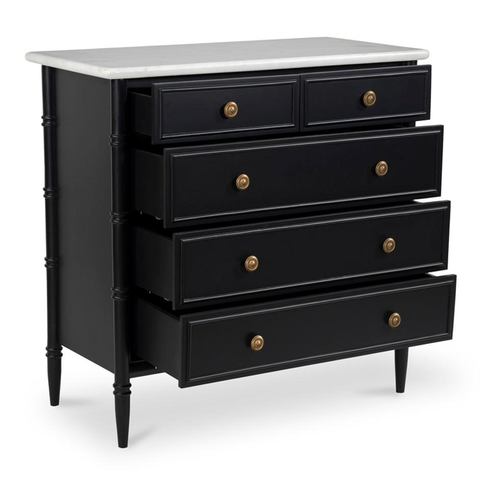 Eleanor 5 Drawer Chest Black by Moes Home