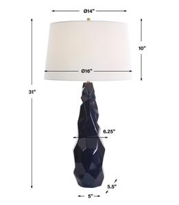 Kavos Geometric Blue Table Lamp by Uttermost