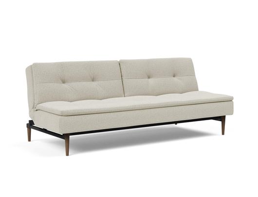 DUBLEXO SLEEPER SOFA in MIXED DANCE NATURAL FABRIC WITH Dark Wood LEGS 527 by INNOVATION USA