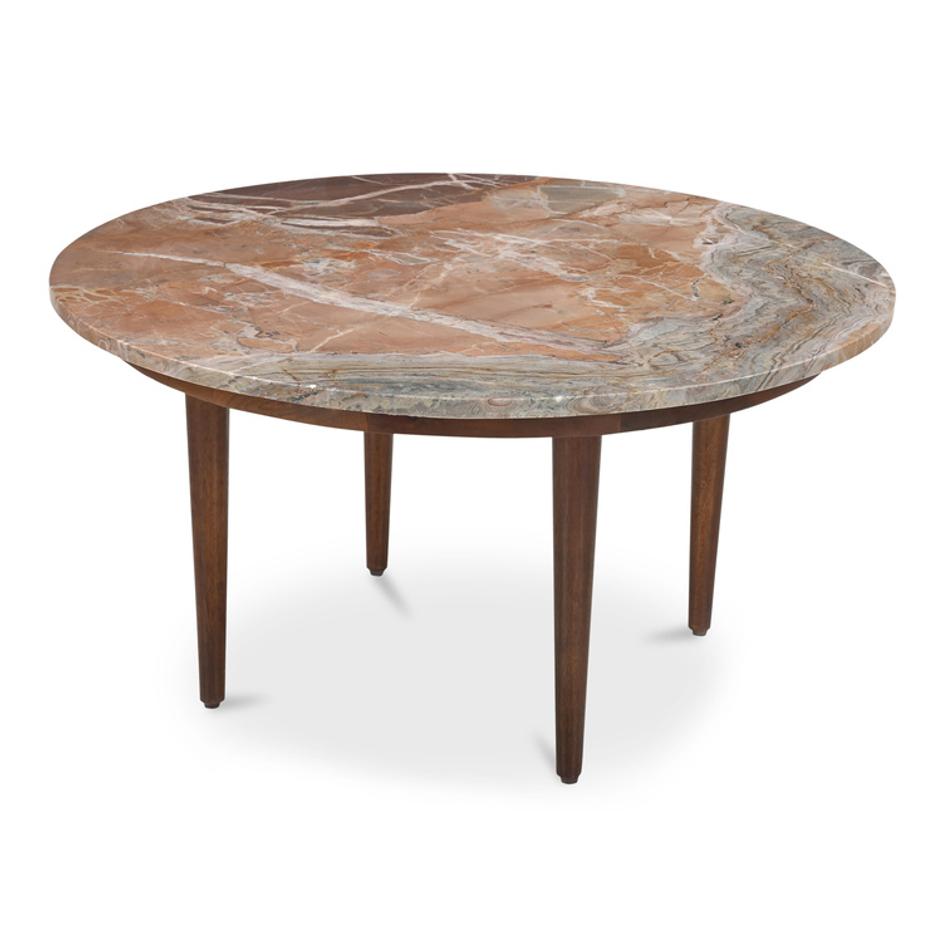 Lark Coffee Table Orange Fantasy Marble by Moes Home