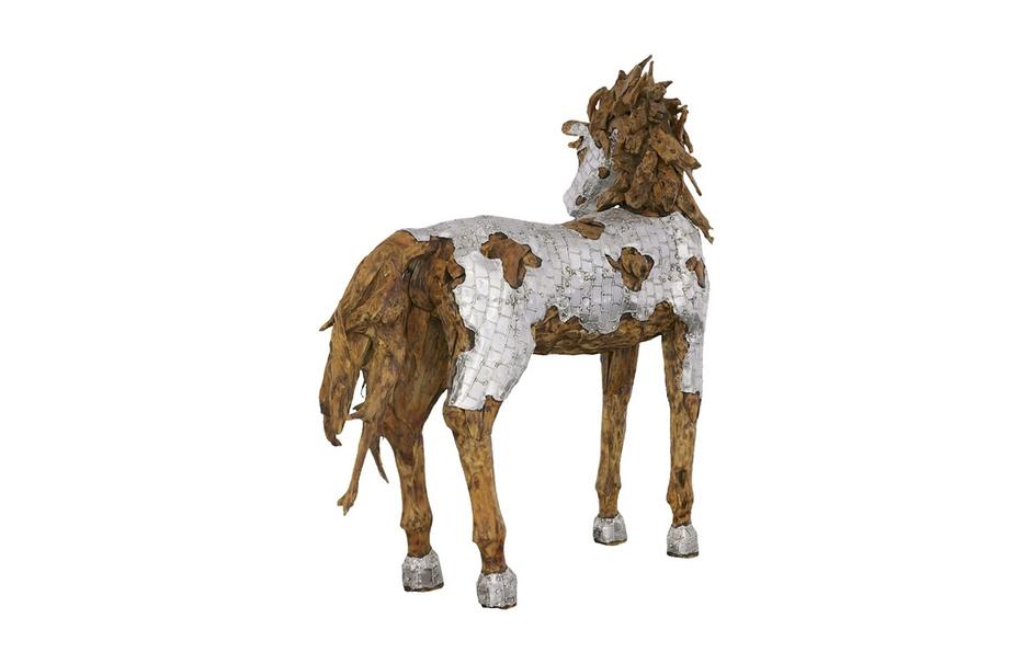 Mustang Horse Armored Sculpture, Standing by Phillips Collection