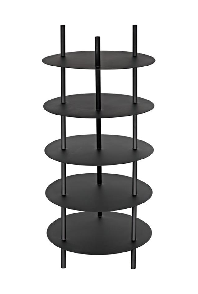 Gautama Industrial Steel Shelf in Matte Black by Noir Furniture