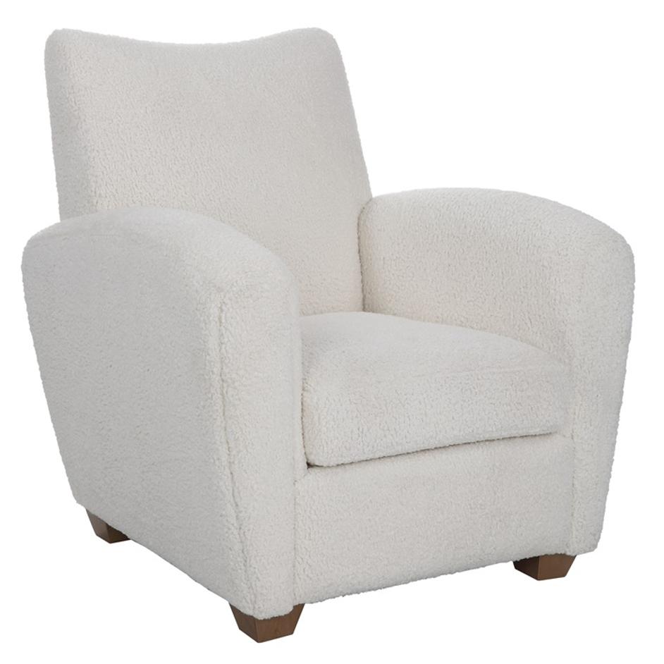 Teddy White Shearling Accent Chair by Uttermost