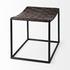 Clarissa 22.0L x 16.0W x 16.5H Brown Leather Woven Seat W/ Black Metal Frame Stool by Mercana
