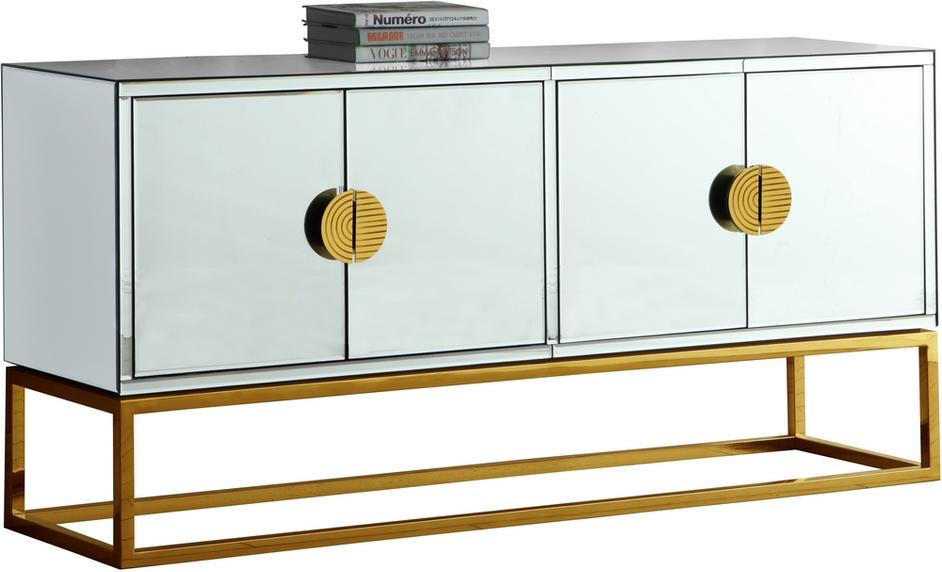 Grace Sideboard/Buffet In Mirrored/Gold Base by Meridian Furniture