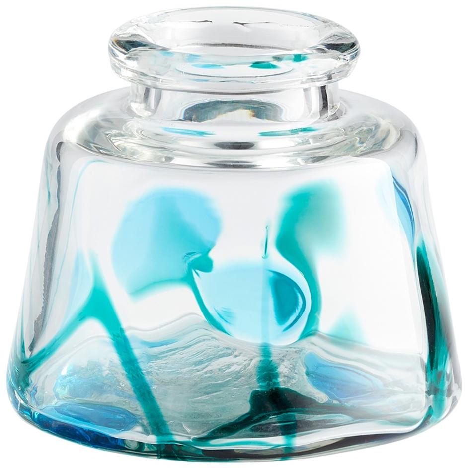 Small Tahoe Vase in Blue/Clear by Cyan Design