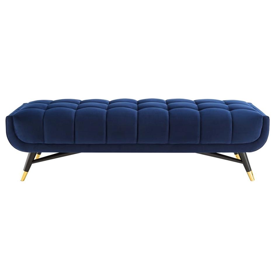 Scholar 60" Performance Velvet Bench In Midnight Blue by Modway Furniture