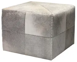Grey Hair on Hide Ottoman, Large by Jamie Young