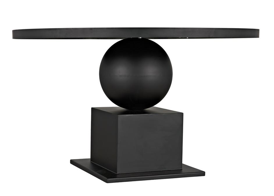 Emira Dining Table, Black Metal by Noir Furniture