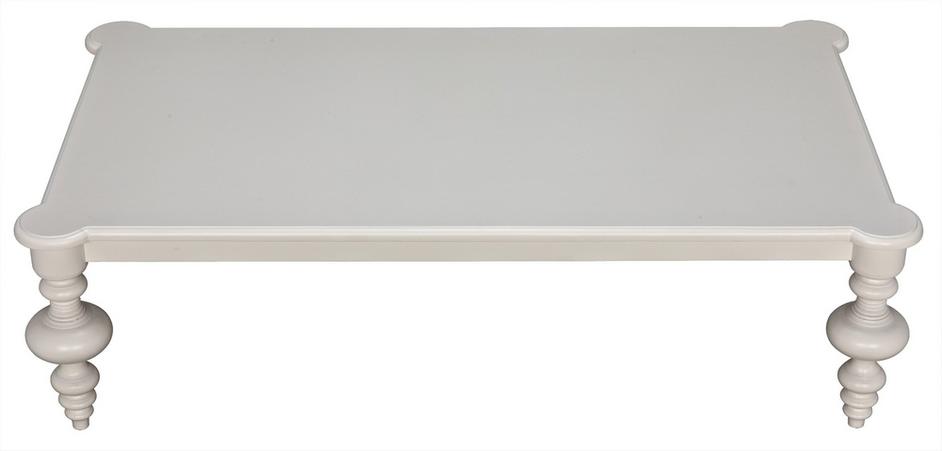 Graff Mahogany and Veneer Coffee Table in Solid White by Noir Furniture