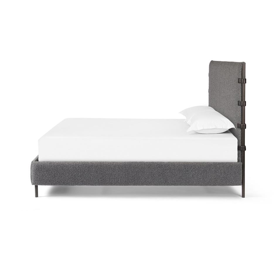 Anderson Bed In Knoll Charcoal In King by FOUR HANDS