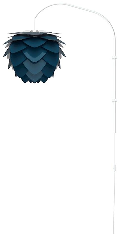 Aluvia Medium 1-Light Wall Lamp in Petrol with White Wall Hanger by UMAGE