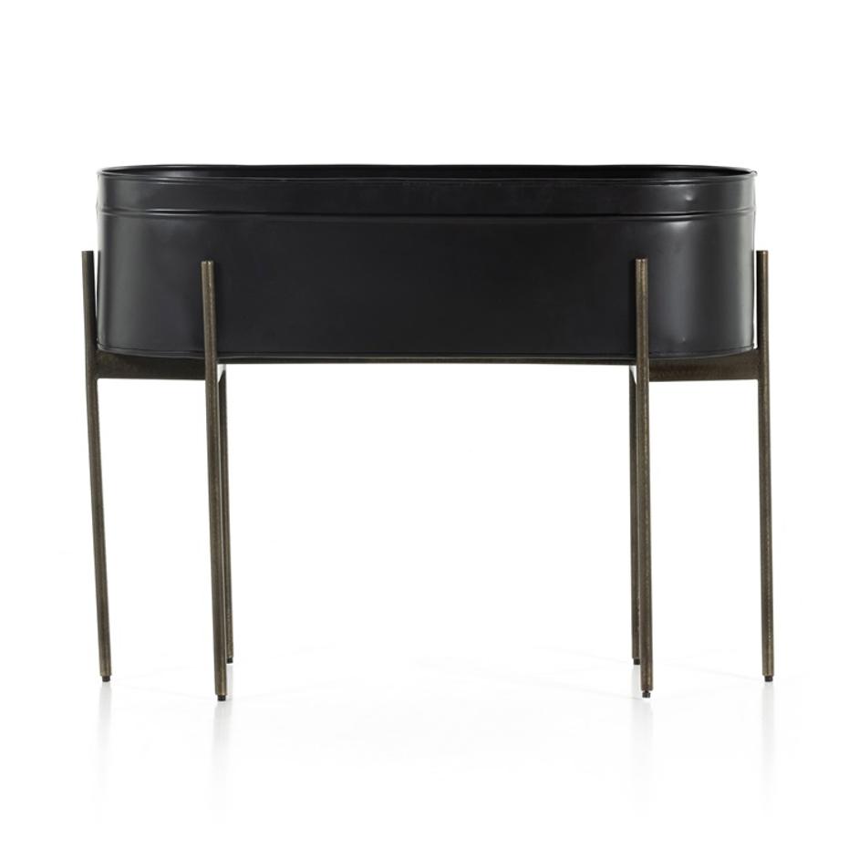 Jed Large Planter In Iron Matte Black by FOUR HANDS