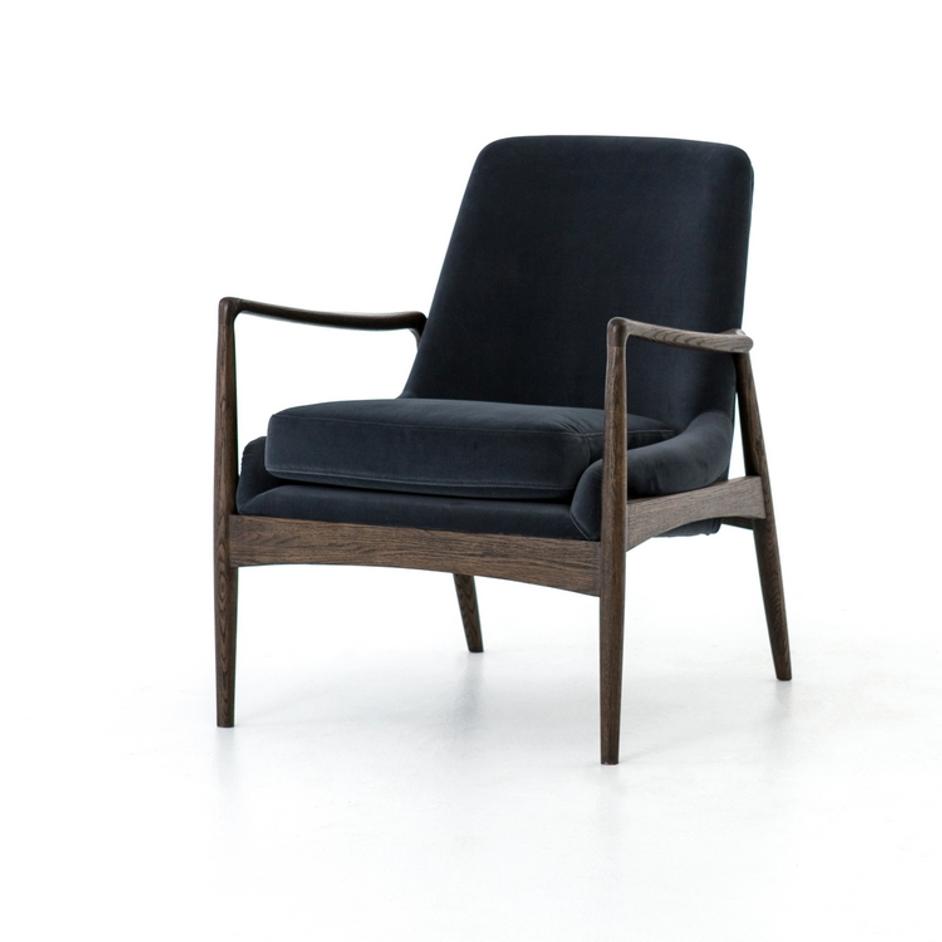 Braden Chair-Modern Velvet Shadow by FOUR HANDS