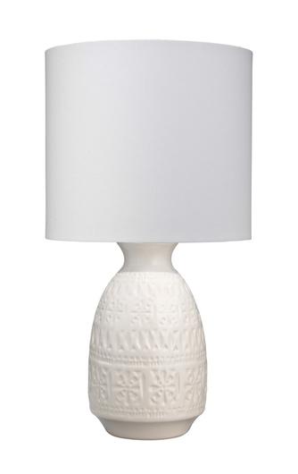 Frieze Ceramic Table Lamp, White by Jamie Young