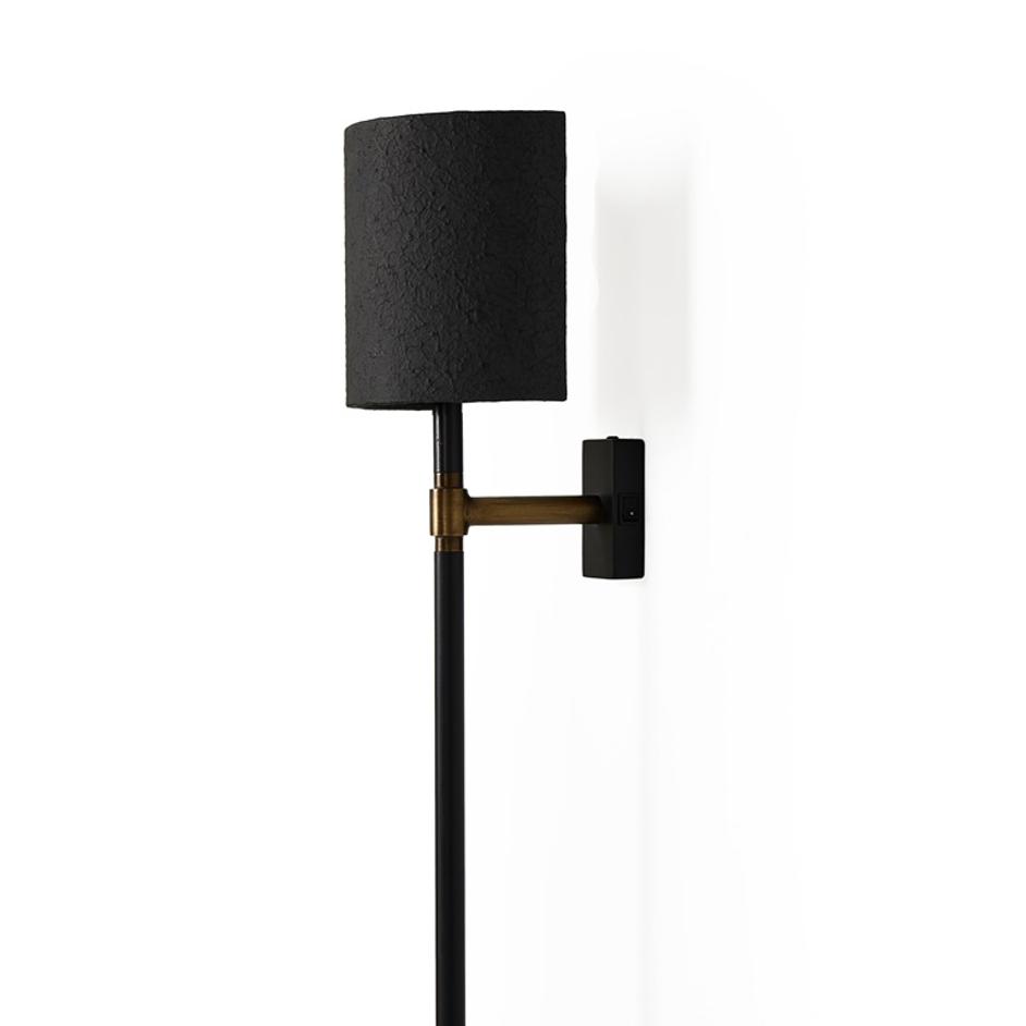 Maurice Sconce in Matte Black Plaster by FOUR HANDS