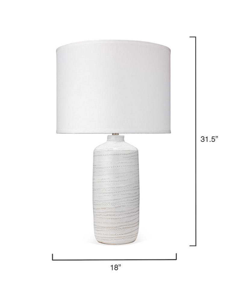 Trace Ceramic Table Lamp with Linen Shade by Jamie Young