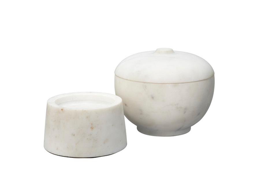  Bennett Marble Medium Storage Bowl w/ Lid by Jamie Young