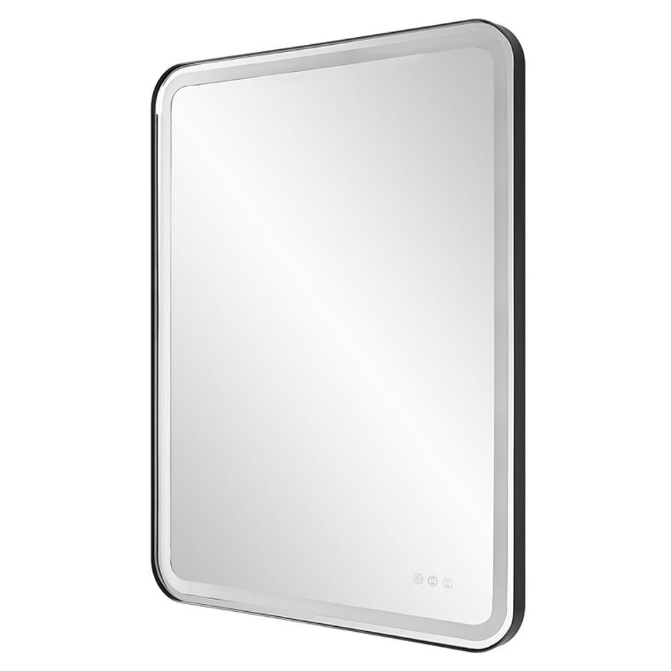 Crofton Lighted Black Large Mirror by Uttermost
