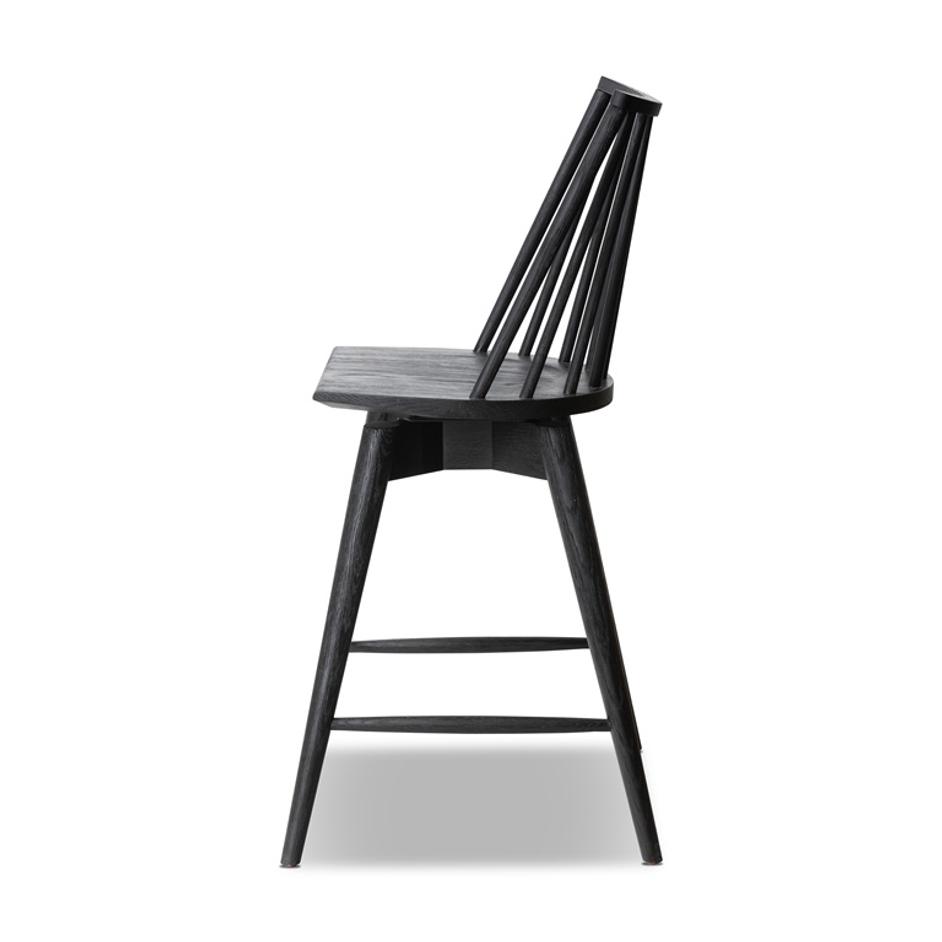 Lewis Swivel Counter Stool in Black Oak by FOUR HANDS